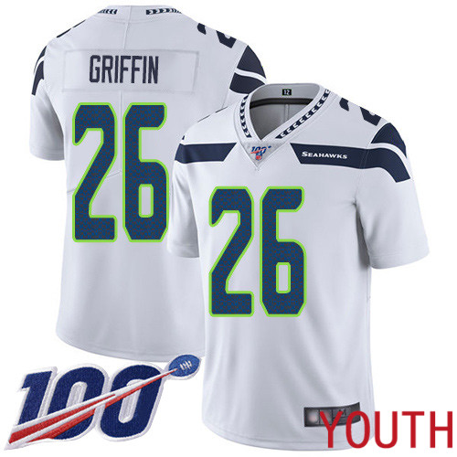 Seattle Seahawks Limited White Youth Shaquill Griffin Road Jersey NFL Football #26 100th Season Vapor Untouchable